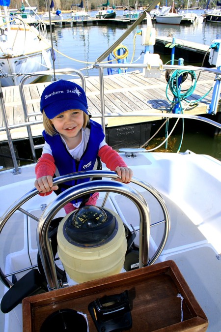 Nadia at the helm of Southern Star